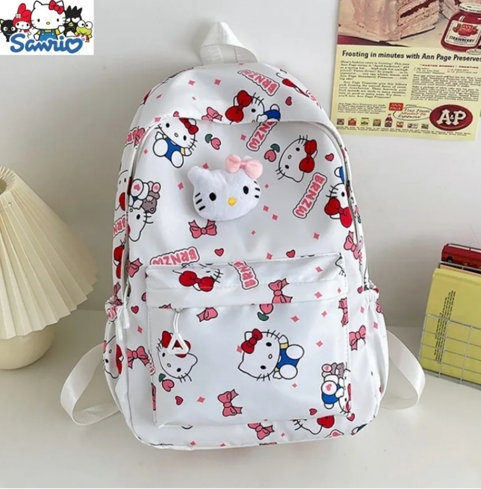 Hello Kitty White and Red Backpack - Super Cute